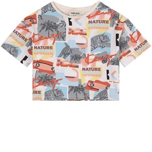 Kenzo Cream Graphic Short Sleeved T-Shirt 5 år