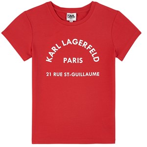 Karl Lagerfeld Kids Mini Me Print T-shirt Röd 5 år