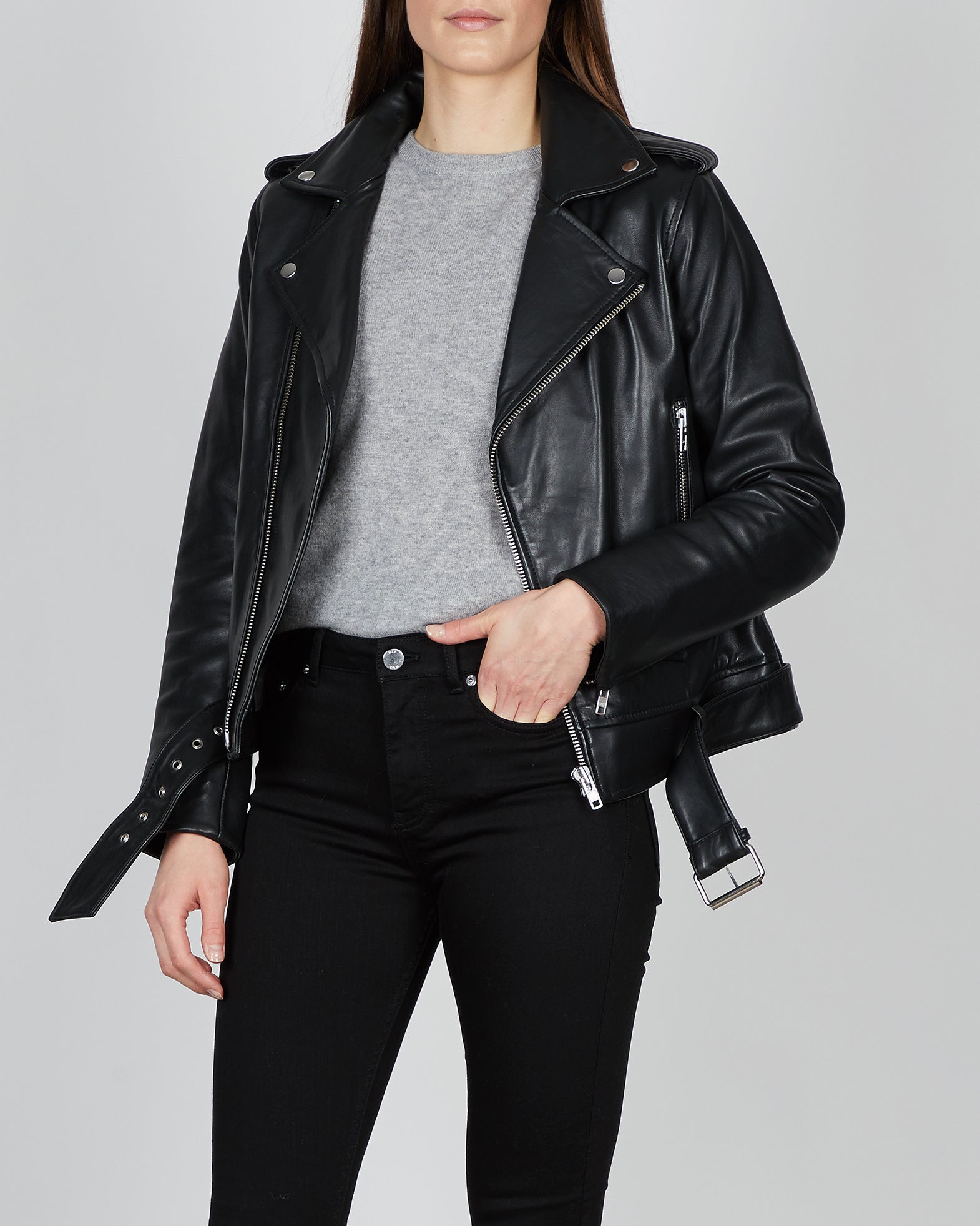 STAND STUDIO Skinnjacka Nina Biker 34 Svart 011