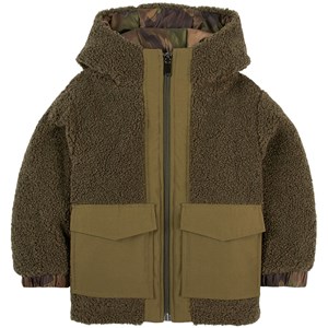 Il Gufo Camouflage Sherpa Vändbar Jacka Grön 4 år