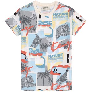 Kenzo Cream Graphic Print Short Sleeved T-Shirt 4 år
