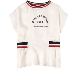 Karl Lagerfeld Kids Logo Stripe Detail T-shirt Vit 8 år