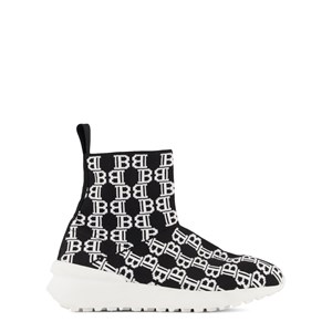 Balmain Black and White Pattern Trainers 34 EU