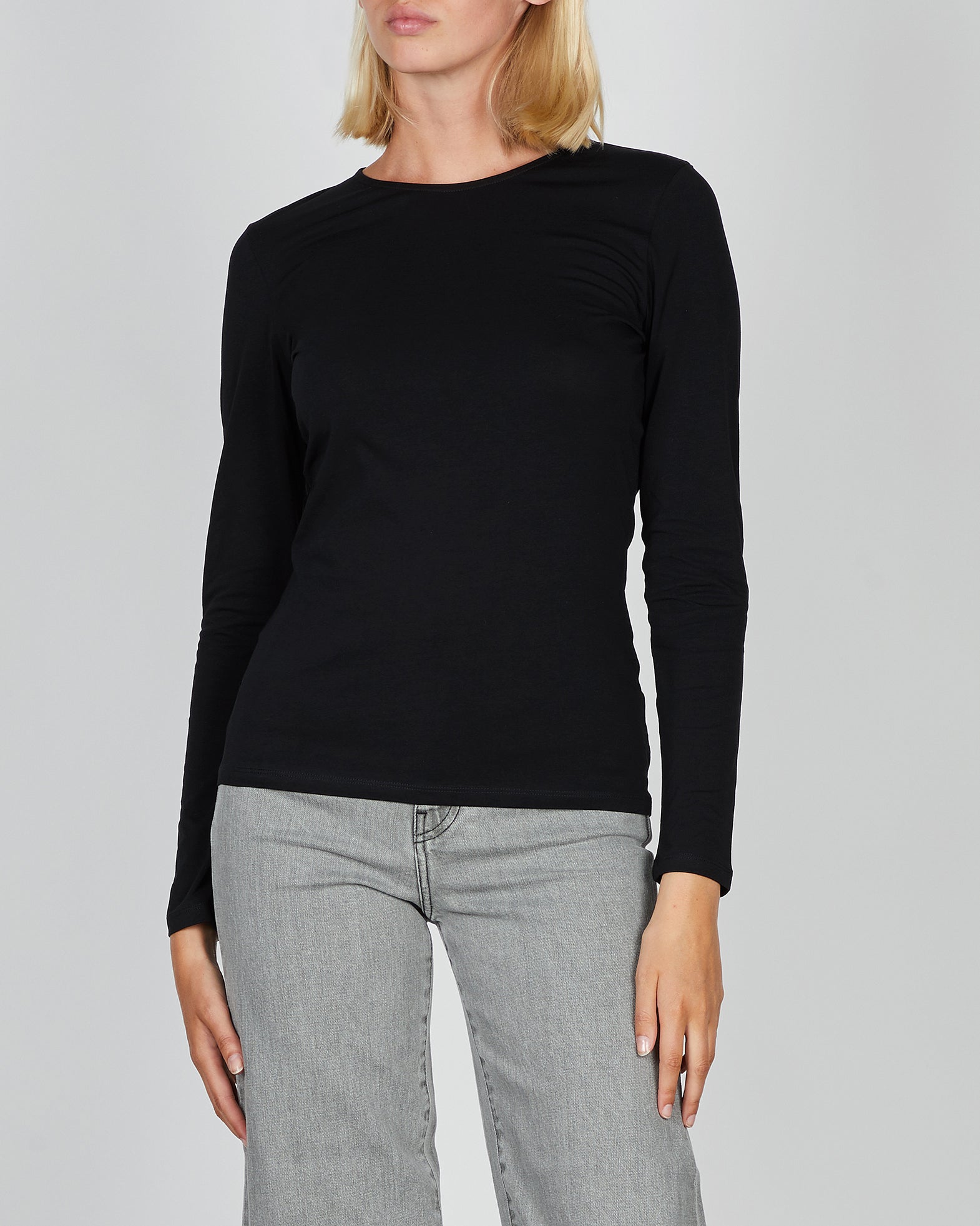 Filippa K Topp Cotton Stretch Long Sleeve XS Svart 001