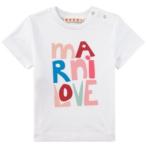 Marni White Branded Graphic Print T-Shirt 24 mån