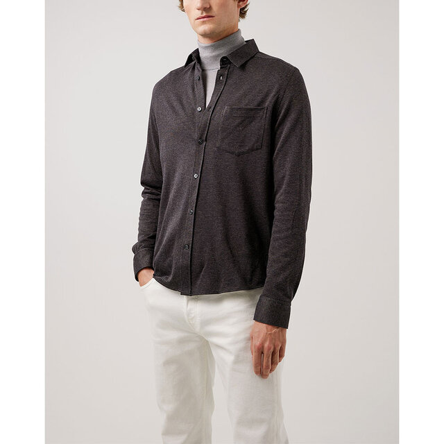 Jersey Houndstooth Slim Shirt