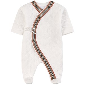 Burberry Icon Stripe Quiltad Sparkdräkt Vit 3 mån