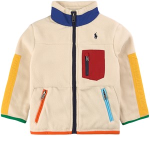 Ralph Lauren Colorblock Fleecejacka Gräddvit 2 år
