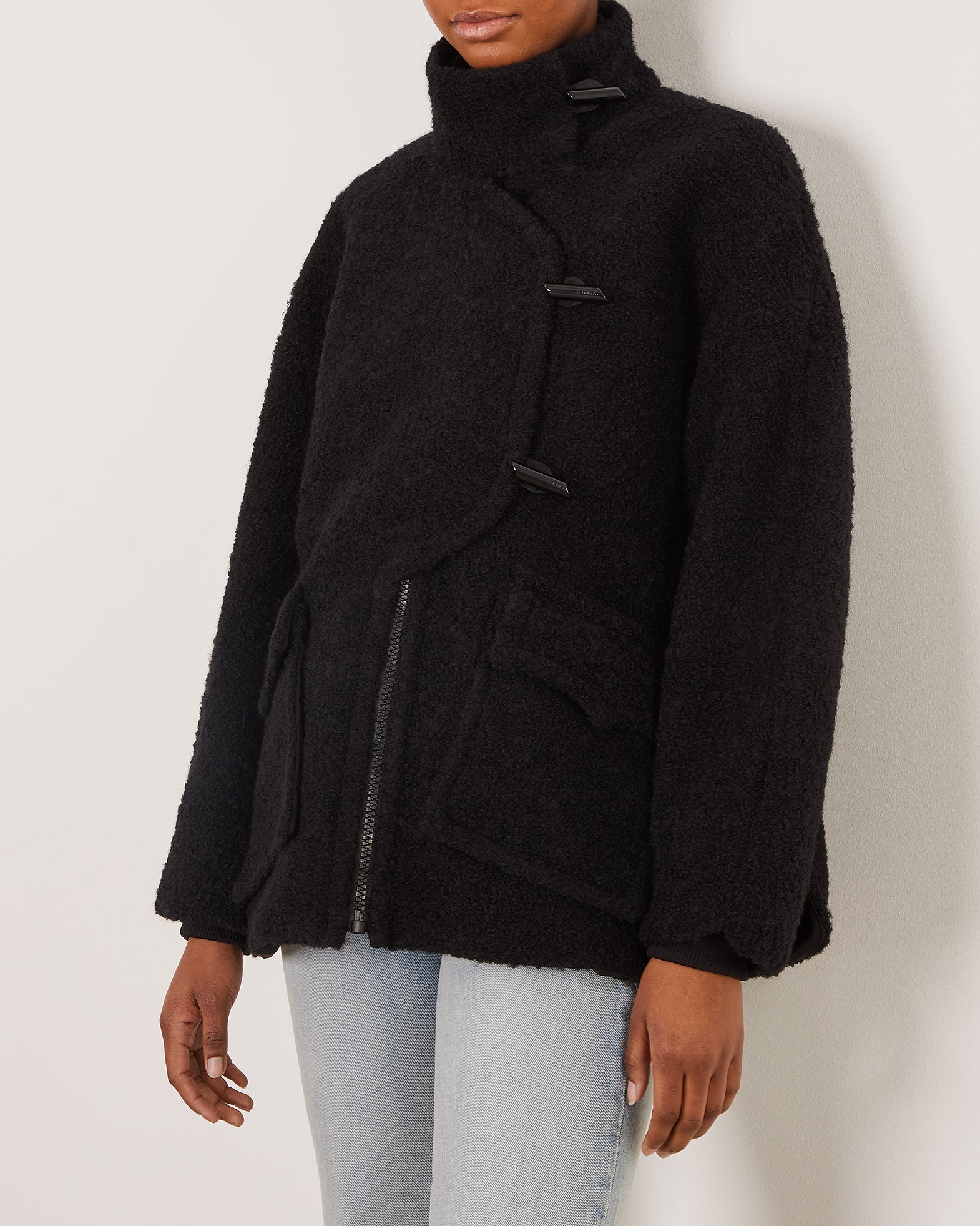 Ganni Jacka Boucle Wool 42 Svart 015