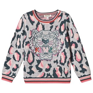Kenzo Leopard Tiger Stickad Tröja Grå 2 years