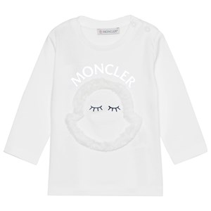 Moncler Faux Fur Logo Tröja Vit 9-12 months