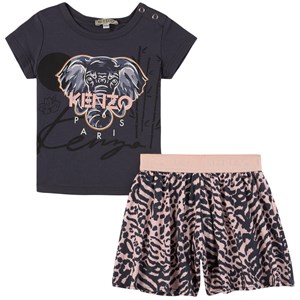 Kenzo Pink and Navy T-Shirt and Shorts Set 12 mån
