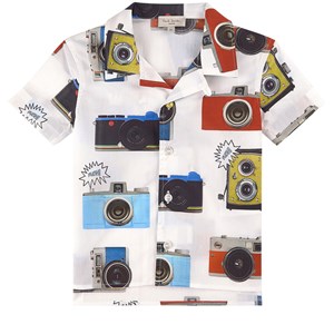 Paul Smith Junior Camera Graphic Skjorta Vit 2 år