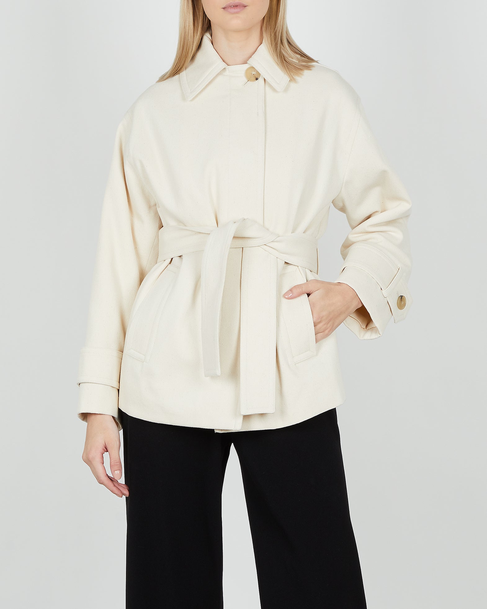 Vince Jacka Belted Casual L Natural 004