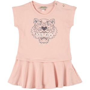 Kenzo Pink Tiger Print Frill Bottom Dress 18 mån