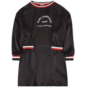 Karl Lagerfeld Kids Logo Stripe Detail Klänning Svart 8 år