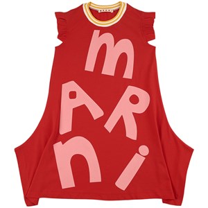 Marni Red Branded Dress 4 år