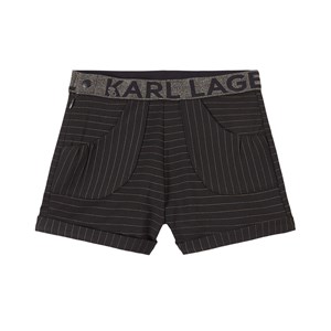 Karl Lagerfeld Kids Logo Randiga Shorts Svarta 4 år