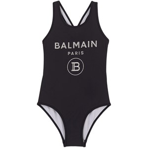 Balmain Black Branded Swimming Costume 10 år