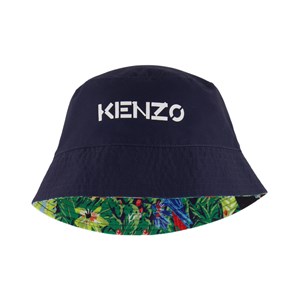 Kenzo Navy and Green Reversible Bucket Hat 55/57 cm