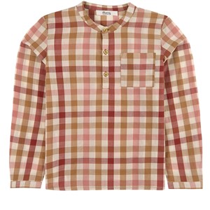 Bonpoint Brown Check Print Shirt 8 år