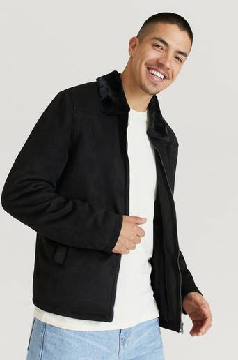 Studio Total Jacka Teddy Fake Suede Jacket Svart