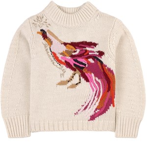 Bonpoint Bird Tröja Milk White 8 år