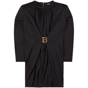 Balmain Rynkad Klänning Svart 8 år