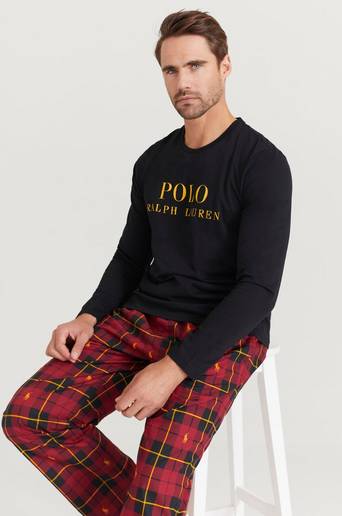 Polo Ralph Lauren Pyjamas Cotton L/S Sleep Set Svart