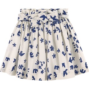 Bonpoint White & Blue Print Skirt 8 år