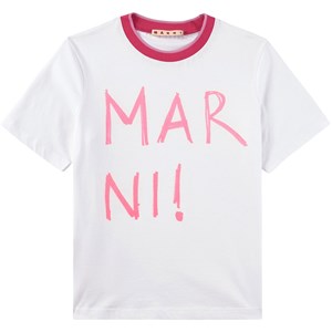 Marni White Branded Graphic T-Shirt 10 år