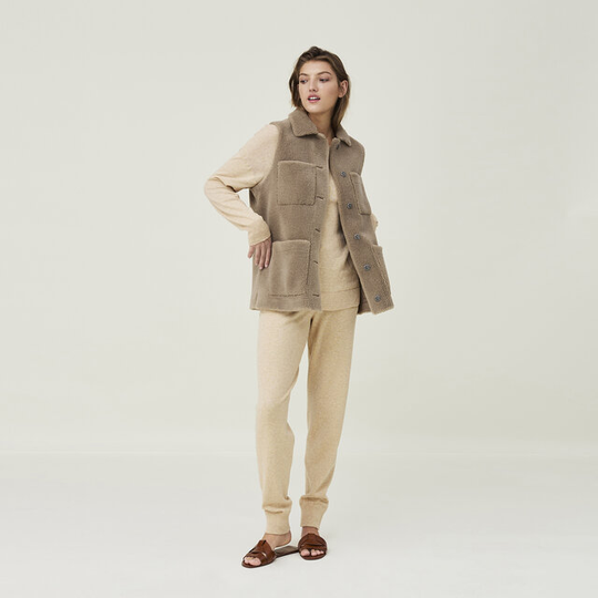 Nadia Wool Blend Sherpa Vest