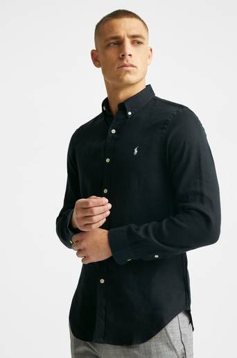Polo Ralph Lauren Skjorta ZSC19 Slim Fit Linen Shirt Svart