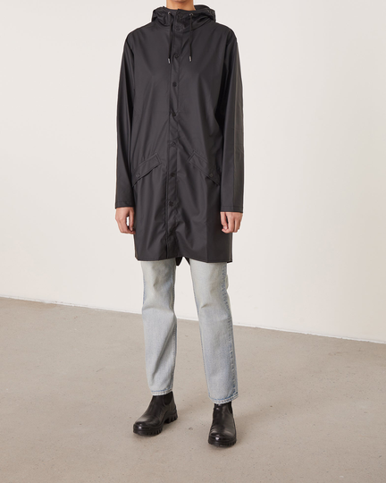 Rains Regnjacka Long Svart XS
