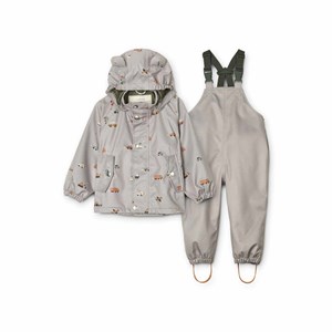 Liewood Dakota Softshell Jacka Och Byxor-set Vehicles/Dove Blue 1 år