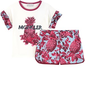 Moncler 2-delat Pineapple Floral T-shirt Set Vitt 12 years