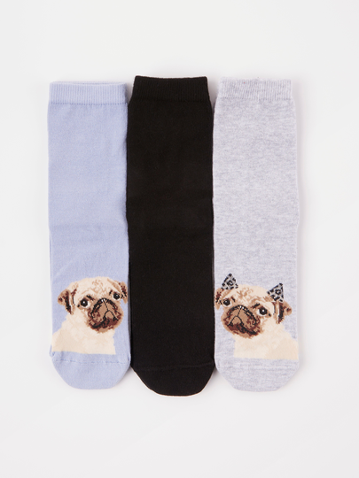 3-pack strumpor med mops
