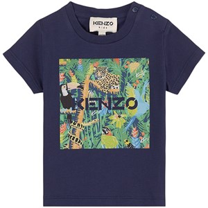 Kenzo Navy Box Pattern Short Sleeved T-Shirt 12 mån