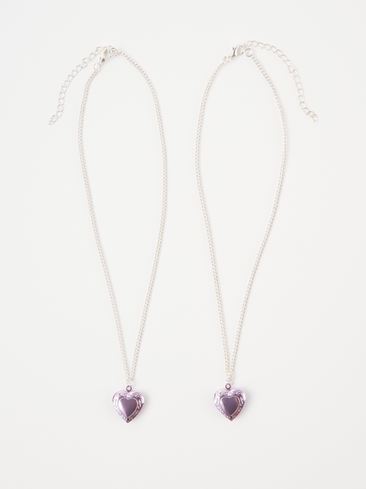 2-pack BFF-halsband med hjärtan