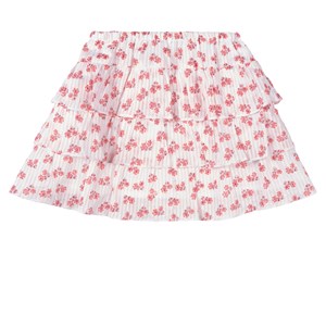 Bonpoint Floral Print Volang Kjol Vit 8 år