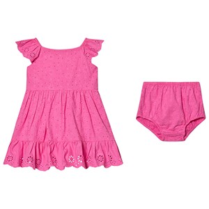 Ralph Lauren Eyelet Klänning med Volangärm och Mamelucker Rosa 12 months