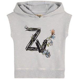 Zadig & Voltaire Logo Ärmlös Huvtröja Blå 4 år