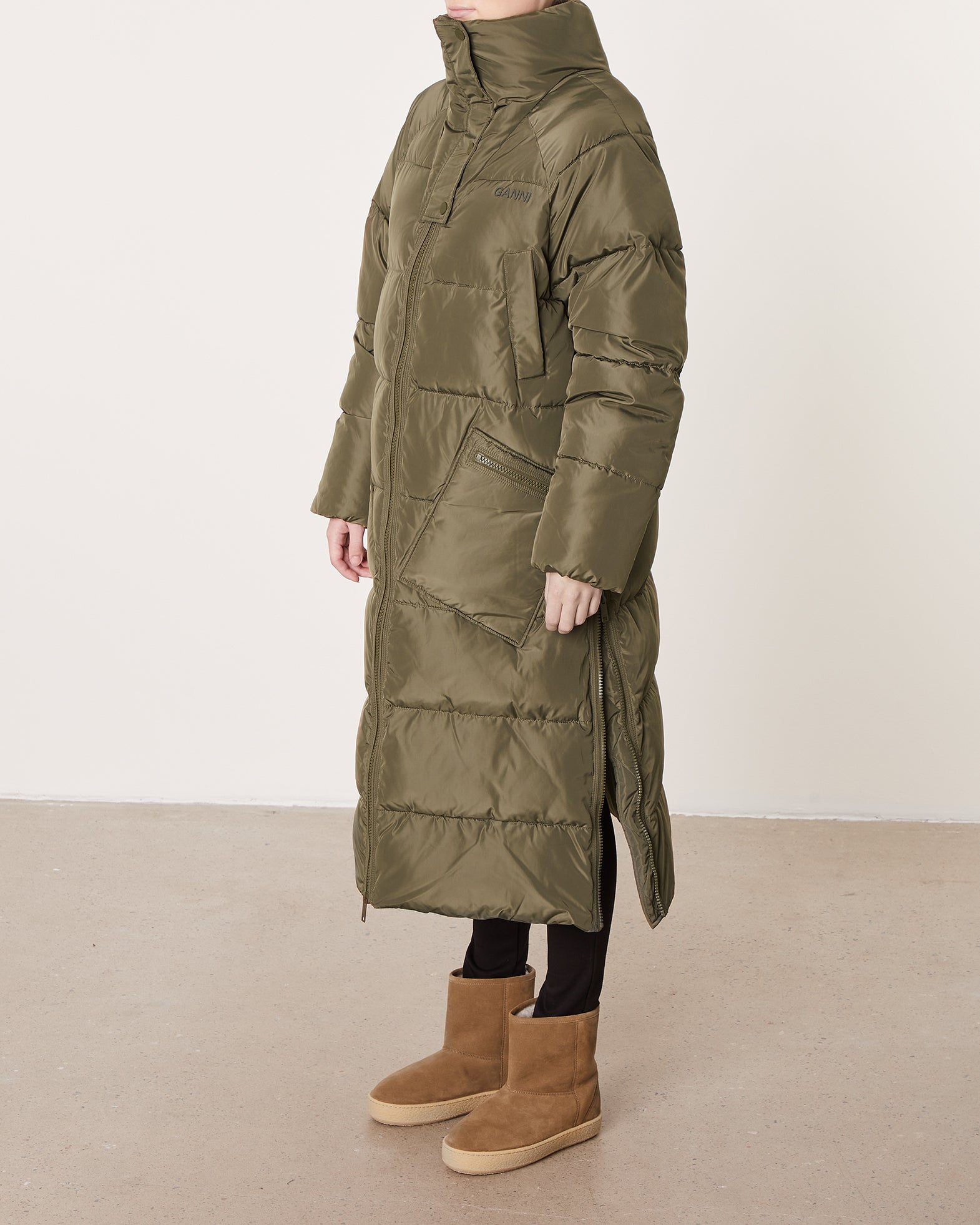 Ganni Jacka Tech Puffer S-M Grön 1215
