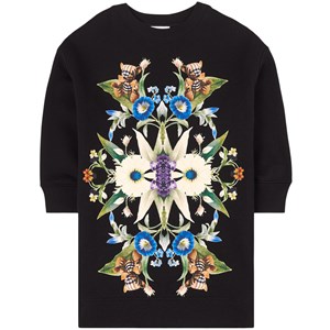 Burberry Floral Print Mjukis-klänning Svart 4 år