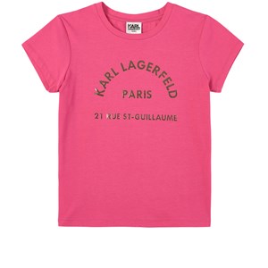 Karl Lagerfeld Kids Logo Address T-shirt Rosa 4 år