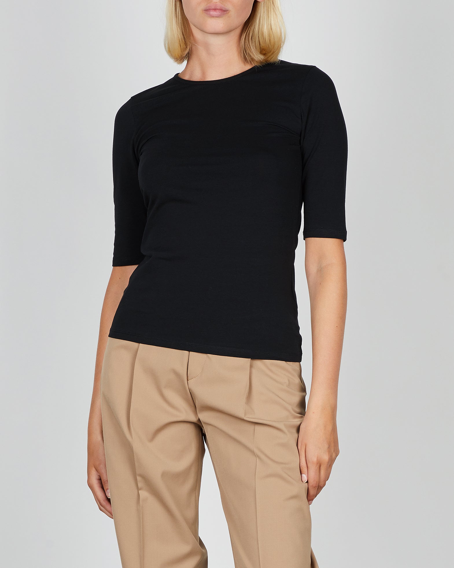 Filippa K Topp Cotton Stretch Elbow Sleeve XS Svart 001