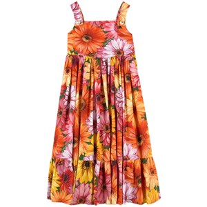 Dolce & Gabbana Gerbera Floral Klänning Orange 12 år