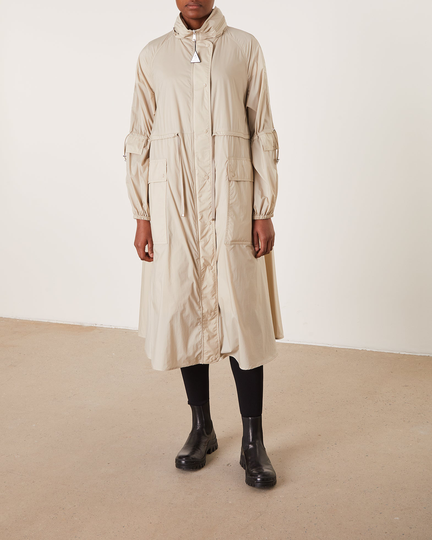 Moncler Jacka Lins Long Parka Beige
