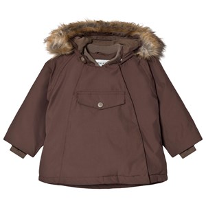 MINI A TURE Wang Faux Fur Jacka Dark Choco 9m/74cm
