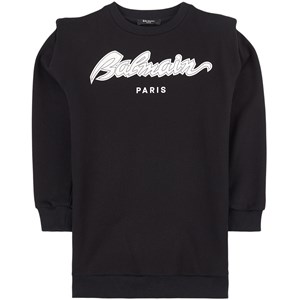 Balmain Logo Mjukis-klänning Svart 8 år